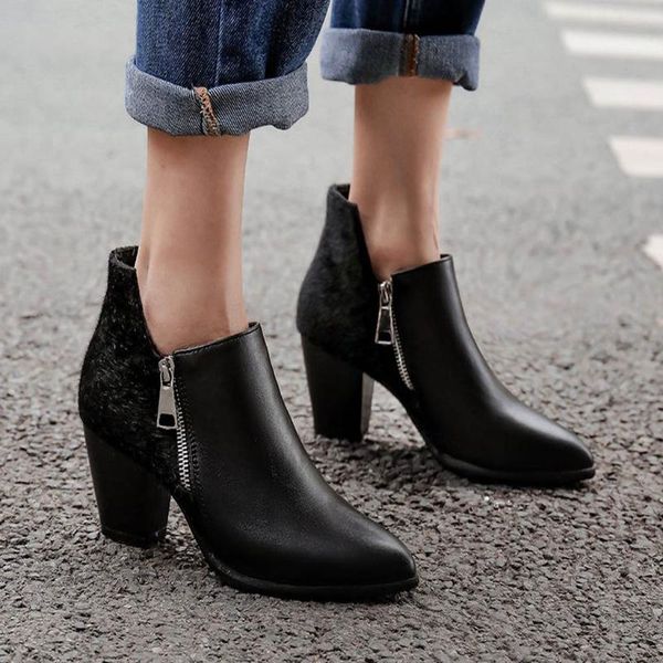boots women ankle autumn square heel shoes platform casual short fashion boot, Black
boots women ankle autumn square heel shoes platform casual short fashion boot, Black