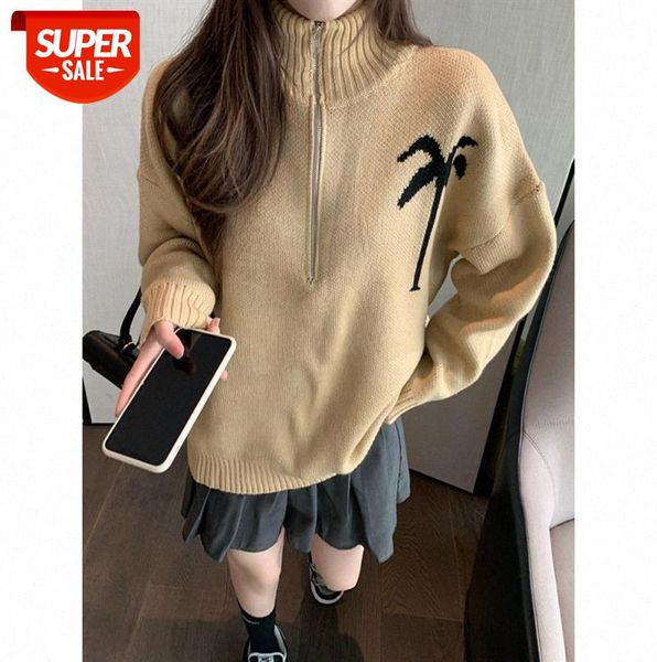 lazy wind half zipper turtleneck sweater loose women's pullover korean style hundred temperament #5x9b, Black;gray
lazy wind half zipper turtleneck sweater loose women's pullover korean style hundred temperament #5x9b, Black;gray