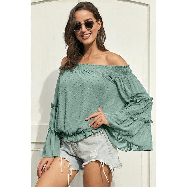 women's blouses & shirts white dot flare long sleeve solid blouse women spring summer office lady off shoulder elegant loose
women's blouses & shirts white dot flare long sleeve solid blouse women spring summer office lady off shoulder elegant loose
