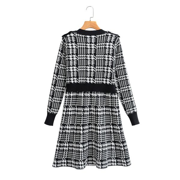 skirts fashion new winter v neck long sleeve women's dress vintage temperament houndstooth knitted chic design dresses female, Black
skirts fashion new winter v neck long sleeve women's dress vintage temperament houndstooth knitted chic design dresses female, Black
