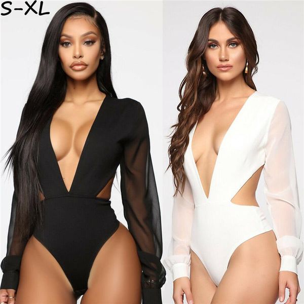 women summer bandage bodysuit hollow out female deep v neck jumpsuit 2021 arrival backless clothes women's jumpsuits & rompers, Black;white
women summer bandage bodysuit hollow out female deep v neck jumpsuit 2021 arrival backless clothes women's jumpsuits & rompers, Black;white