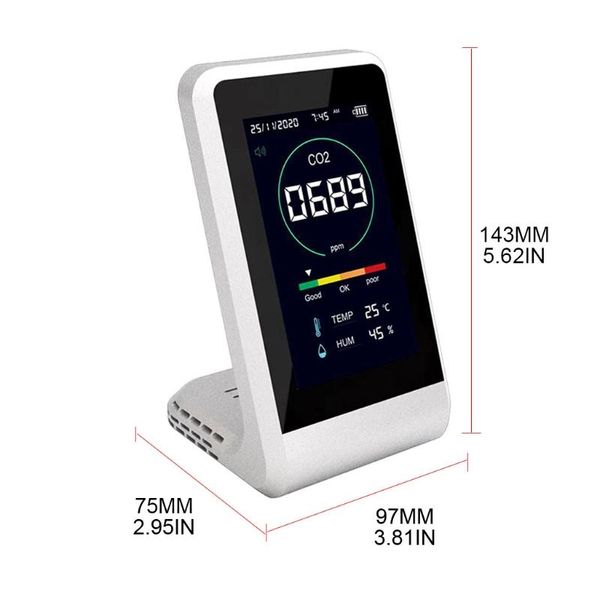 gas analyzers co2 detector semiconductor/infrared temperature humidity monitor porous design high accuracy air quality
gas analyzers co2 detector semiconductor/infrared temperature humidity monitor porous design high accuracy air quality