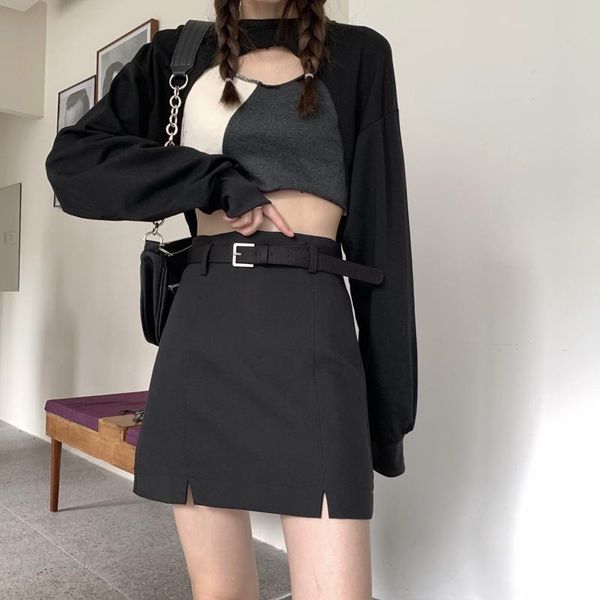 skirts vintage women a-line skirt casual korean harajuku high waist mini sweet sashes empire above knee gothic, Black
skirts vintage women a-line skirt casual korean harajuku high waist mini sweet sashes empire above knee gothic, Black