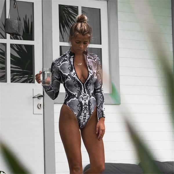 bikini women one piece long sleeve swimsuit leopard printed pool party female swimwear bathing suit, White;black
bikini women one piece long sleeve swimsuit leopard printed pool party female swimwear bathing suit, White;black