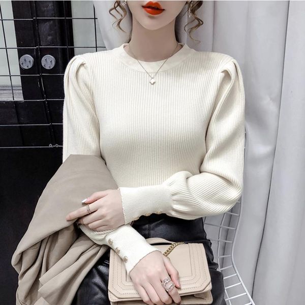 women's sweaters autumn lantern sleeve o-neck slim base sweater fashion skinny pullovers knitting female krean full length shirt, White;black
women's sweaters autumn lantern sleeve o-neck slim base sweater fashion skinny pullovers knitting female krean full length shirt, White;black