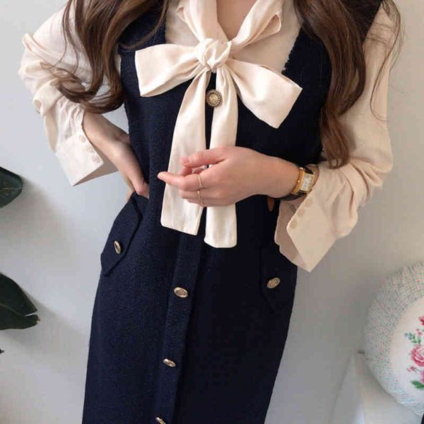 two piece dress office lady fashion chic slim puff sleeve bow blouse tweed single-breasted split tank vintage elegant 2 set b, White
two piece dress office lady fashion chic slim puff sleeve bow blouse tweed single-breasted split tank vintage elegant 2 set b, White
