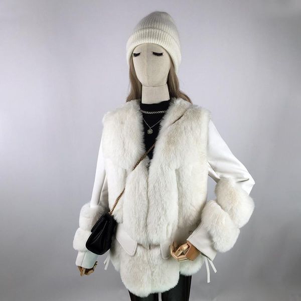 women's fur & faux white coat fashion winter women leather jacket sleeveless v neck plus size moto biker style, Black
women's fur & faux white coat fashion winter women leather jacket sleeveless v neck plus size moto biker style, Black