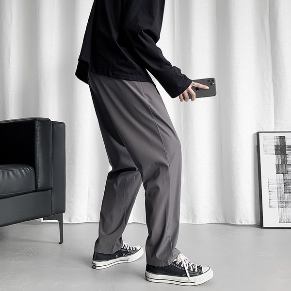 men casual pants zipper lace-up comfortable loose hararjuku solid simple fashion wide leg lightweight all-match classic straight, Black
men casual pants zipper lace-up comfortable loose hararjuku solid simple fashion wide leg lightweight all-match classic straight, Black