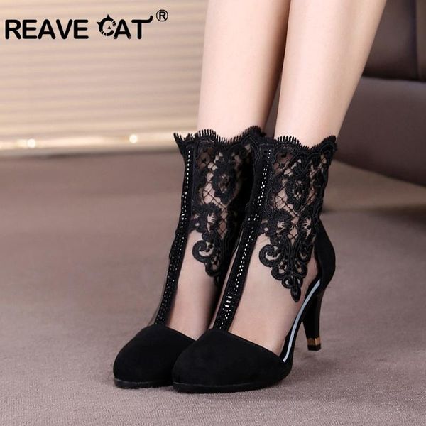 boots reave cat sweet women summer clear mesh 7cm high heel floral ankle party office shoes botas mujer pluz size 42, Black
boots reave cat sweet women summer clear mesh 7cm high heel floral ankle party office shoes botas mujer pluz size 42, Black