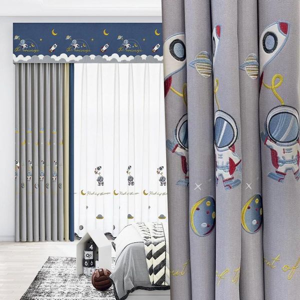 curtain & drapes cartoon astronaut spaceship embroidered curtains for kids boy room planet galaxy blackout bay window panel
curtain & drapes cartoon astronaut spaceship embroidered curtains for kids boy room planet galaxy blackout bay window panel