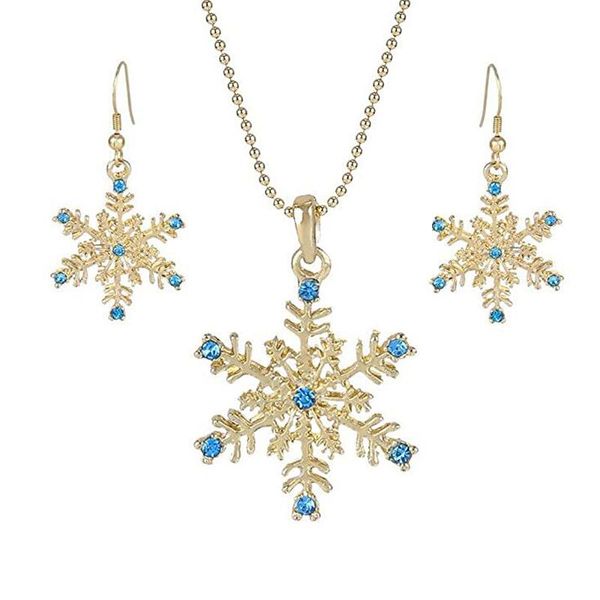 earrings & necklace golden crystal snowflake charm earring sets christmas gift jewelry, Silver
earrings & necklace golden crystal snowflake charm earring sets christmas gift jewelry, Silver