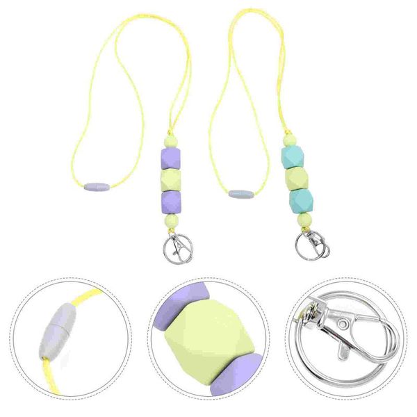 pendant necklaces 2pcs rubber beads lanyard woman beaded necklace hanging chain key rope, Silver
pendant necklaces 2pcs rubber beads lanyard woman beaded necklace hanging chain key rope, Silver