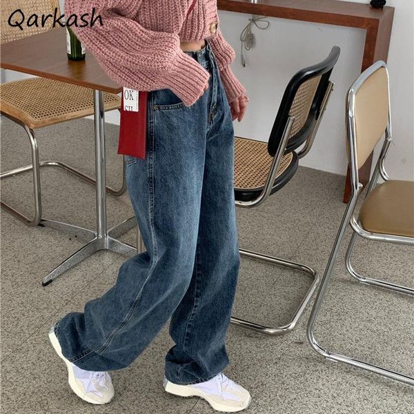 women's jeans vintage straight women all-match fall design streetwear loose casual korean style chic students trousers female, Blue
women's jeans vintage straight women all-match fall design streetwear loose casual korean style chic students trousers female, Blue