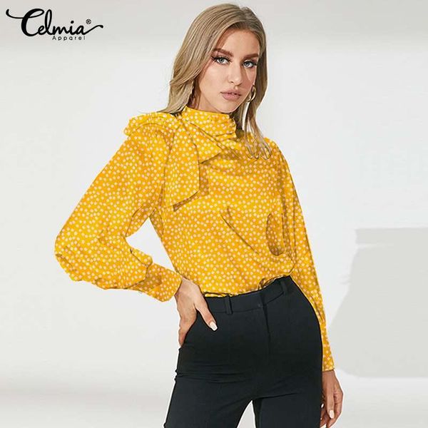 women's blouses & shirts elegant autumn satin blouse long lantern sleeve small floral print stylish bow tie tunic celmia 2021 office f, White
women's blouses & shirts elegant autumn satin blouse long lantern sleeve small floral print stylish bow tie tunic celmia 2021 office f, White