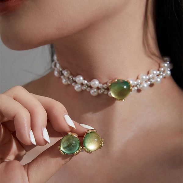 chains mengjiqiao 2021 vintage green round crystal choker for women girls elegant pearl beads strand necklace trendy wedding jewelry, Silver
chains mengjiqiao 2021 vintage green round crystal choker for women girls elegant pearl beads strand necklace trendy wedding jewelry, Silver