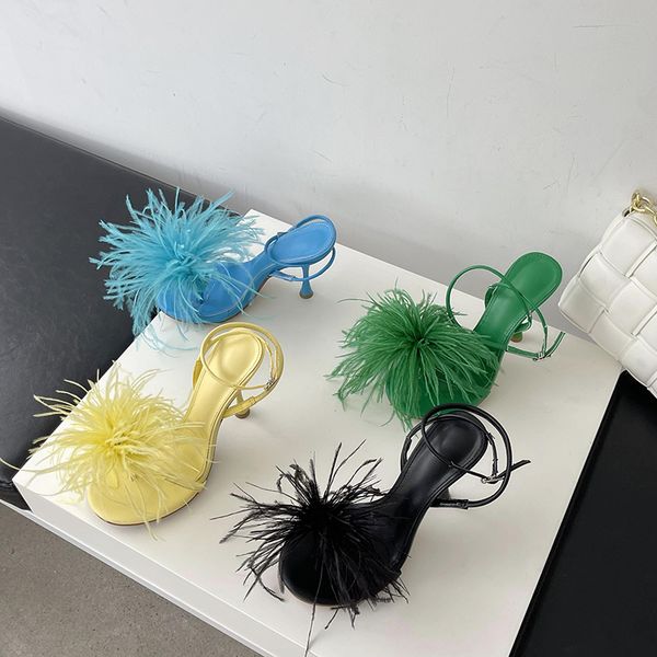clip toe women sandals fur thin high heels ankle strap black yellow blue green fashion summer 2022 new arrivals big size 35-41 0227
clip toe women sandals fur thin high heels ankle strap black yellow blue green fashion summer 2022 new arrivals big size 35-41 0227