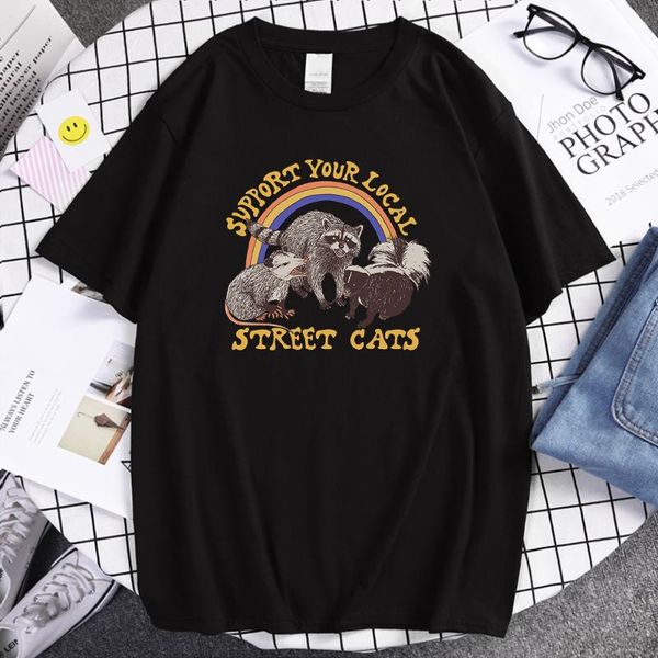 men's t-shirts streetwear style hip hop print support your local street cats prints t shirt man fashion casual oversize t-shirt, White;black
men's t-shirts streetwear style hip hop print support your local street cats prints t shirt man fashion casual oversize t-shirt, White;black