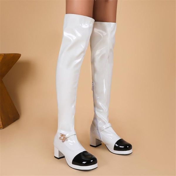 boots pxelena 2022 elegant crystal pearls fashion women over the knee contrast color med heels winter shoes lady plus size 34-43, Black
boots pxelena 2022 elegant crystal pearls fashion women over the knee contrast color med heels winter shoes lady plus size 34-43, Black