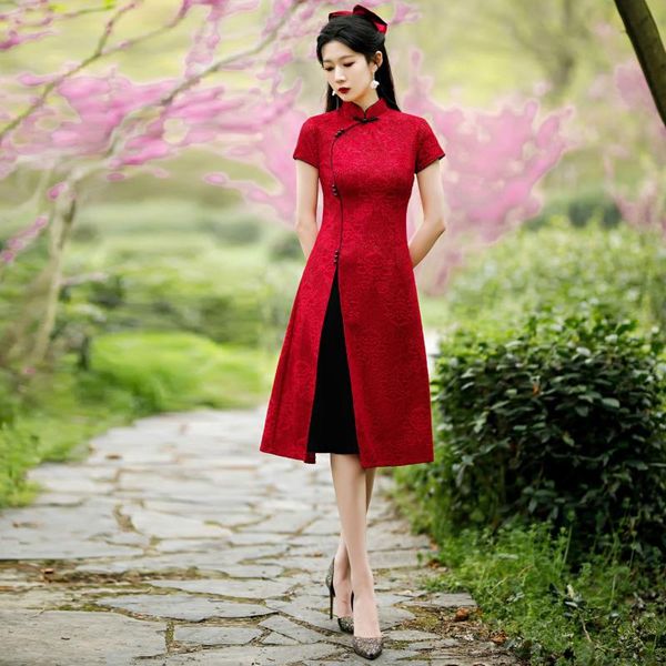 ethnic clothing spring autumn vintage women cheongsams chinese bride wedding gown elegant classic oriental qipao traditional casual dress, Red
ethnic clothing spring autumn vintage women cheongsams chinese bride wedding gown elegant classic oriental qipao traditional casual dress, Red