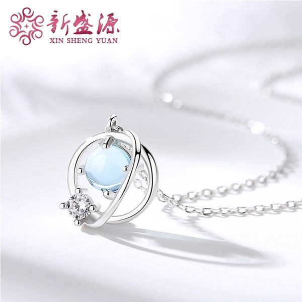 s925 sterling silver blue star necklace cat's eye simple japanese korean chain for valentine's day, Black
s925 sterling silver blue star necklace cat's eye simple japanese korean chain for valentine's day, Black