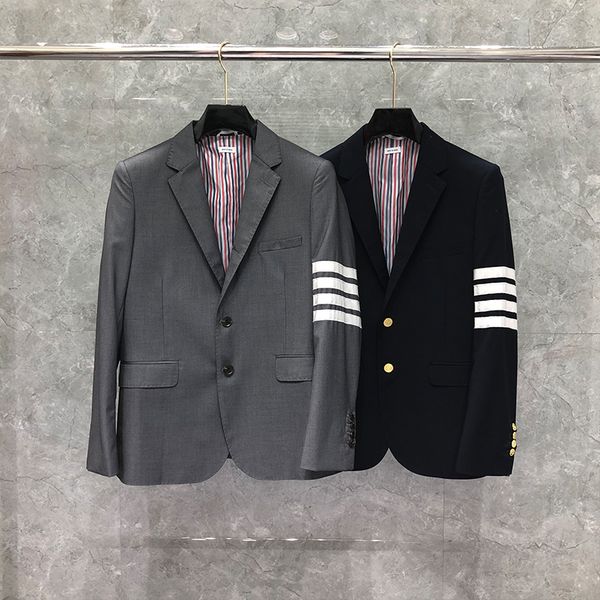 white 4-bar stripes male suit spring autumn wool blend designer blazers classic fashion luxury brand men's jacket business casual weste, White;black
white 4-bar stripes male suit spring autumn wool blend designer blazers classic fashion luxury brand men's jacket business casual weste, White;black
