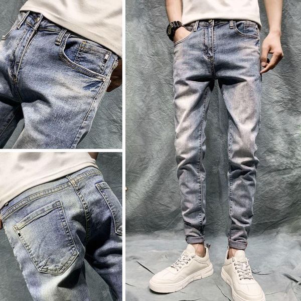 denim jeans men's spring autumn light color korean slim feet young people casual teenagers long pencil pants for men, Blue
denim jeans men's spring autumn light color korean slim feet young people casual teenagers long pencil pants for men, Blue