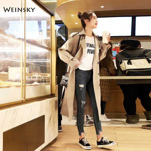 women's trench coats 2021 autumn women casual solid color double breasted outwear elegant office coat design long, Tan;black
women's trench coats 2021 autumn women casual solid color double breasted outwear elegant office coat design long, Tan;black