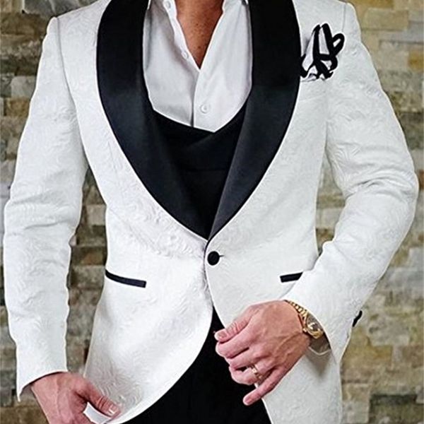 men's suits & blazers custom made men white pattern and black groom tuxedos shawl satin lapel groomsmen wedding man ( jacket+pants inl8, White;black
men's suits & blazers custom made men white pattern and black groom tuxedos shawl satin lapel groomsmen wedding man ( jacket+pants inl8, White;black