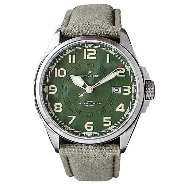 wristwatches gustav becker men's military watch super luminous automatic mechanical nh35 sports calendar 43mm case sapphire crystal 202, Slivery;brown
wristwatches gustav becker men's military watch super luminous automatic mechanical nh35 sports calendar 43mm case sapphire crystal 202, Slivery;brown