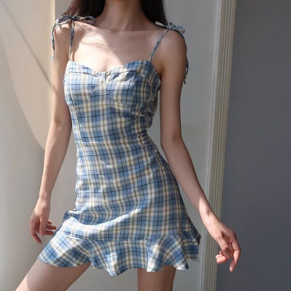 camisole mini dress women lrregular halter backless wrap ruffled summer plaid beach casual dresses, Black;gray
camisole mini dress women lrregular halter backless wrap ruffled summer plaid beach casual dresses, Black;gray