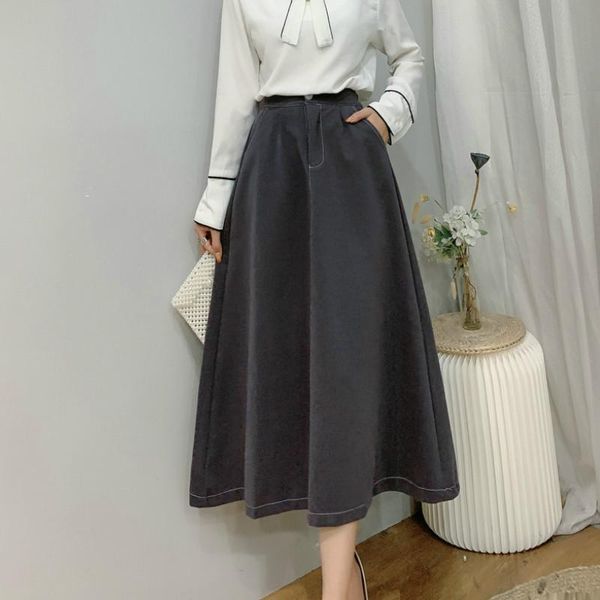 high waist office lady party casual midi skirts fall spring clothes elastic flared skirt women solid pleated bottoms with pocket, Black
high waist office lady party casual midi skirts fall spring clothes elastic flared skirt women solid pleated bottoms with pocket, Black