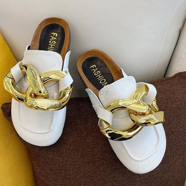 slippers gold chain decor round toe mules lazy loafers shoes women's soft pu leather casual indoor ytmtloy house zapato mujer, Black
slippers gold chain decor round toe mules lazy loafers shoes women's soft pu leather casual indoor ytmtloy house zapato mujer, Black