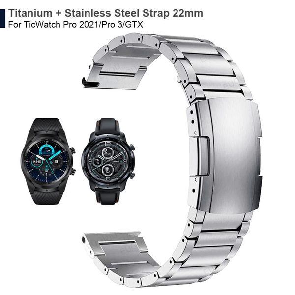 watch bands titanium alloy + metal steel clasp strap for ticwatch pro 2021 2021/pro 3 gps band gtx s2 e2 wristband bracelet watchband 22mm, Black;brown
watch bands titanium alloy + metal steel clasp strap for ticwatch pro 2021 2021/pro 3 gps band gtx s2 e2 wristband bracelet watchband 22mm, Black;brown