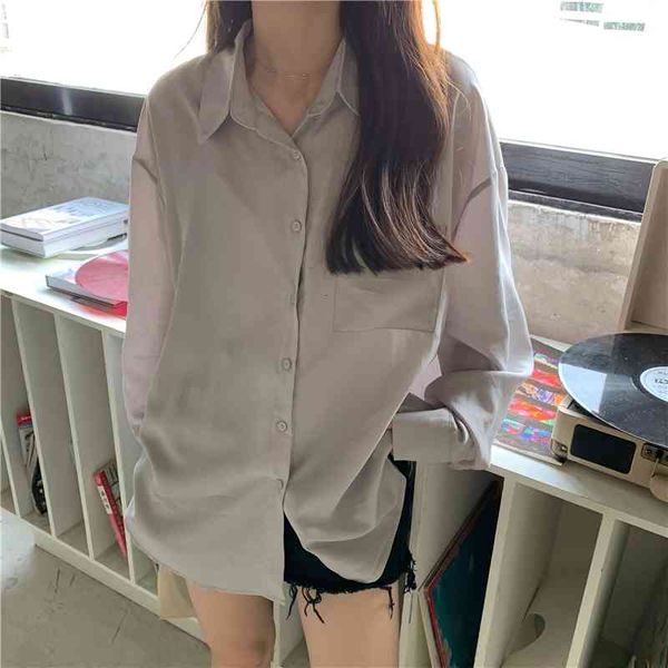 women's blouses & shirts solid femme loose female stylish all match brief casual women new minimalist qz6z, White
women's blouses & shirts solid femme loose female stylish all match brief casual women new minimalist qz6z, White