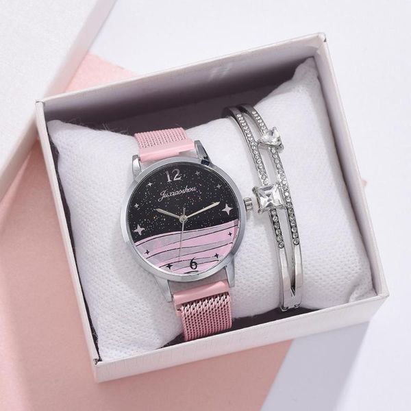 wristwatches luxury starry sky stainless steel mesh bracelet watches for women crystal analog quartz ladies sports dress clocks, Slivery;brown
wristwatches luxury starry sky stainless steel mesh bracelet watches for women crystal analog quartz ladies sports dress clocks, Slivery;brown