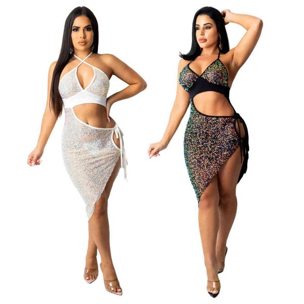 sequined halter club party dress woman v neck sleeveless lace up hollow out backless bodycon asymmetrical vestidos 211115, Black;gray
sequined halter club party dress woman v neck sleeveless lace up hollow out backless bodycon asymmetrical vestidos 211115, Black;gray