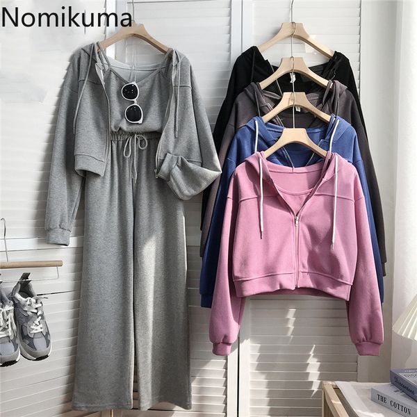 nomikuma causal 3pieces women spring sets hooded sweatshirt cardigan + sling vest + high waist wide leg long pants suits 6f041 210427, White
nomikuma causal 3pieces women spring sets hooded sweatshirt cardigan + sling vest + high waist wide leg long pants suits 6f041 210427, White