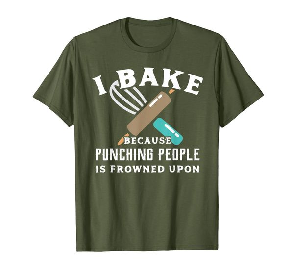 Funny Baking TShirt Because Punching People Frowned Upon, Mainly pictures