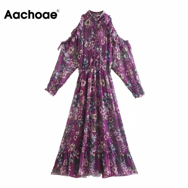 aachoae boho floral long dress women off shoulder elegant pleated dresses stand collar ruffles chiffon dress autumn spring 210413, Black;gray
aachoae boho floral long dress women off shoulder elegant pleated dresses stand collar ruffles chiffon dress autumn spring 210413, Black;gray