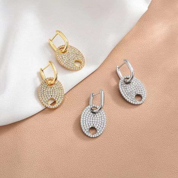 dangle & chandelier fashionable and simple earrings micro-inlaid with round double hole geometric ear buckle, Silver
dangle & chandelier fashionable and simple earrings micro-inlaid with round double hole geometric ear buckle, Silver
