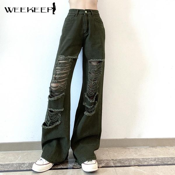 women's jeans weekeep streetwear ripped oversized denim women high waist baggy cut out straight leg pants korean vintage hip hop fashio, Blue
women's jeans weekeep streetwear ripped oversized denim women high waist baggy cut out straight leg pants korean vintage hip hop fashio, Blue