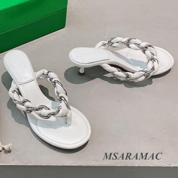 metal chain decoration flip-flops high-heeled slippers leather women all-match dress shoes high-quality party, Black
metal chain decoration flip-flops high-heeled slippers leather women all-match dress shoes high-quality party, Black