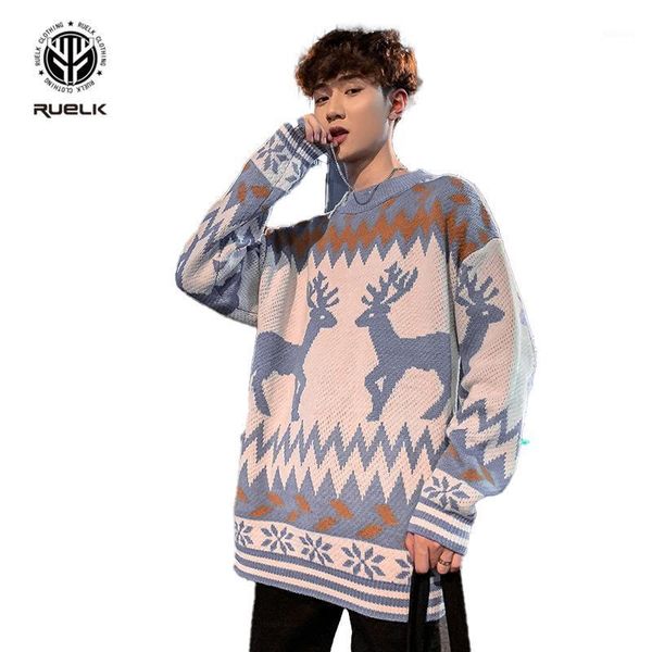 men's sweaters ruelk 2021 autumn and winter hong kong style deer sweater loose male korean version trend super fire wild hedging couple, White;black
men's sweaters ruelk 2021 autumn and winter hong kong style deer sweater loose male korean version trend super fire wild hedging couple, White;black
