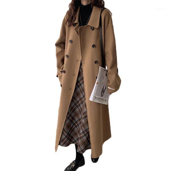 women's wool & blends wsyore autumn and winter women double-breasted double-sided cashmere coat long jacket loose wild ladies elegant n, Black
women's wool & blends wsyore autumn and winter women double-breasted double-sided cashmere coat long jacket loose wild ladies elegant n, Black
