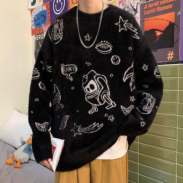 men's sweaters cartoon couple plush for men and women all-match sports leisure autumn winter wear loose lazy, White;black
men's sweaters cartoon couple plush for men and women all-match sports leisure autumn winter wear loose lazy, White;black