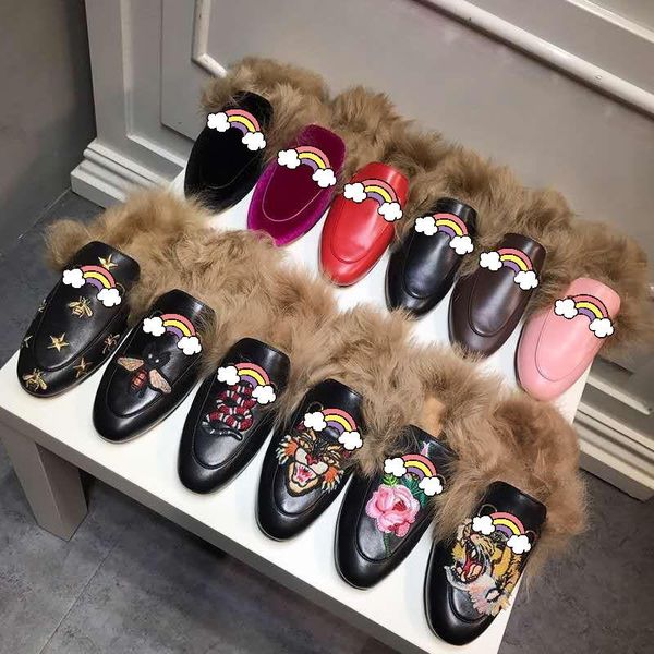 slippers horse buckle head wool half slipper leather hair female outside wear lazy man mill shoe, Black
slippers horse buckle head wool half slipper leather hair female outside wear lazy man mill shoe, Black