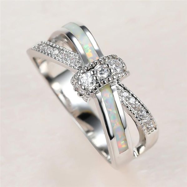 Luxury Female White Opal Stone Ring Classic Silver Color Thin Wedding Rings For Women Cute Bride Crystal Bowknot Engagement, Slivery;golden
Luxury Female White Opal Stone Ring Classic Silver Color Thin Wedding Rings For Women Cute Bride Crystal Bowknot Engagement, Slivery;golden