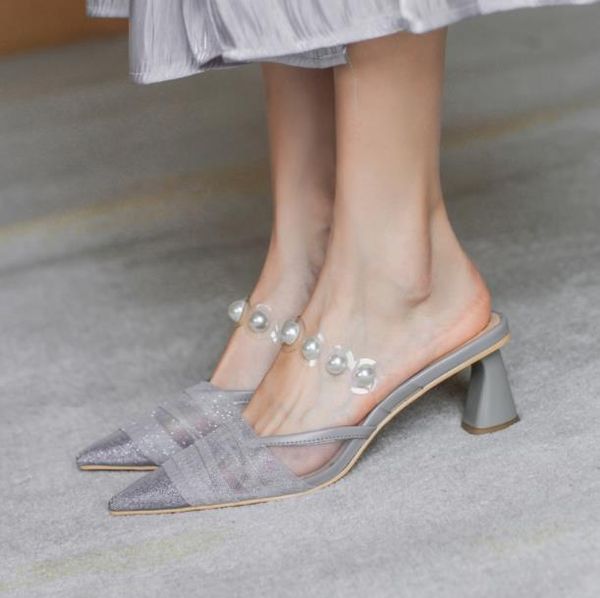 slippers summer 2021 mesh breathable baotou pearl sandals and for women's outer wear all-match pointed toe thick heel high h, Black
slippers summer 2021 mesh breathable baotou pearl sandals and for women's outer wear all-match pointed toe thick heel high h, Black