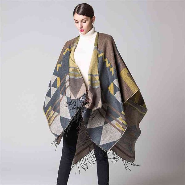 women bohemia tassel europe and america lengthened thickened cashmere autumn winter national wind travel split shawl cape 210427, White;black
women bohemia tassel europe and america lengthened thickened cashmere autumn winter national wind travel split shawl cape 210427, White;black