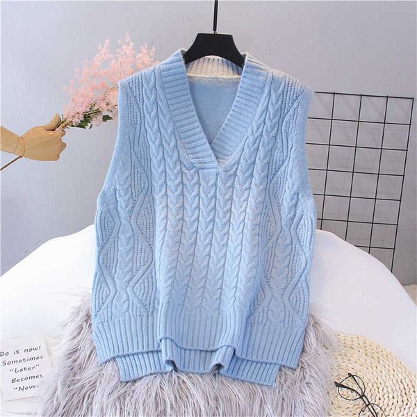 women's knitted vest pullover autumn style loose v-neck sleeveless waistcoat short wool 210709, White
women's knitted vest pullover autumn style loose v-neck sleeveless waistcoat short wool 210709, White